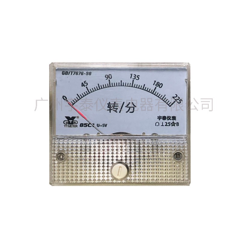 85C1直流转速表225转225rpm r/min输入5v 10v指针电压表250转