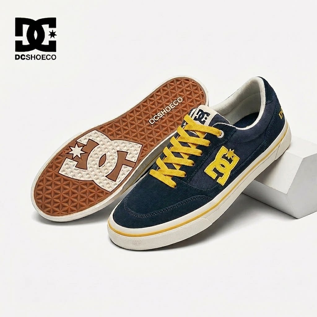DCSHOES秋季透气男士板鞋情侣休闲鞋百搭帆布鞋潮流真皮滑板鞋男图片