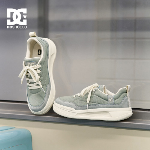 DCSHOES夏季透气薄款厚底板鞋男休闲鞋新款真皮软底百搭运动鞋子