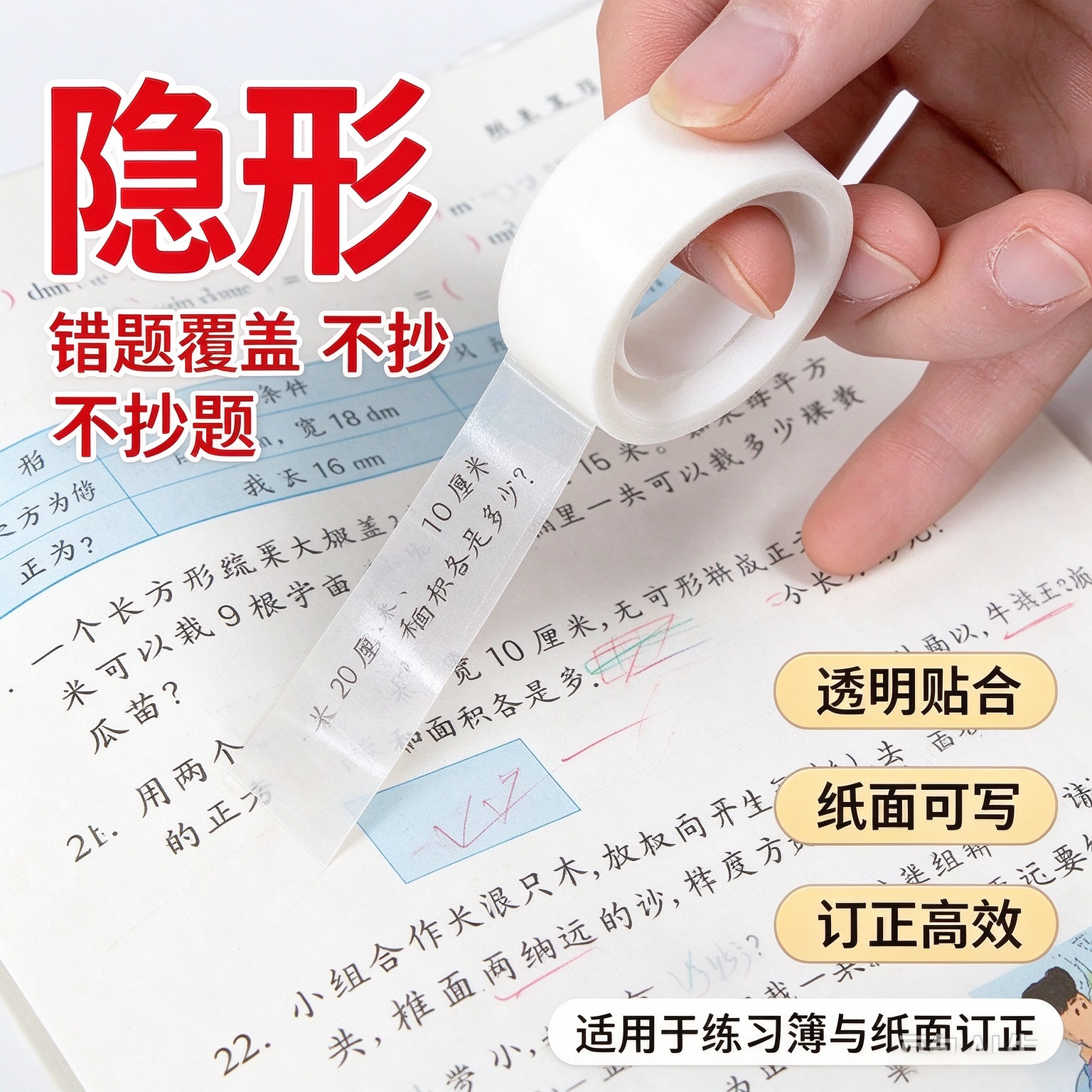 无痕修补粘贴照片海报办公上学多用胶带可书写无痕学生党首选yz