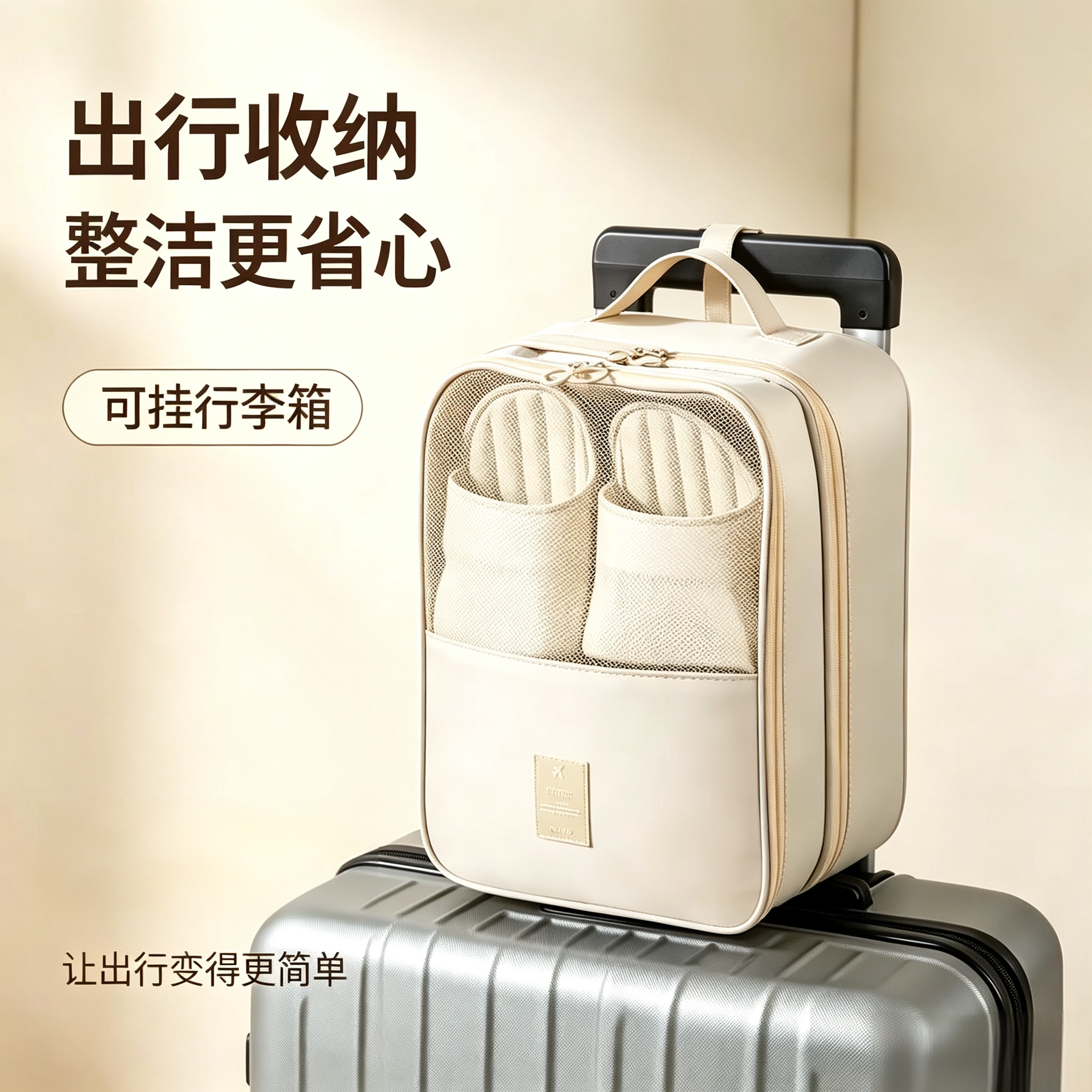 【居家推荐】斜纹旅行收纳三层鞋包鞋包收纳包袋外出旅行鞋袋yz