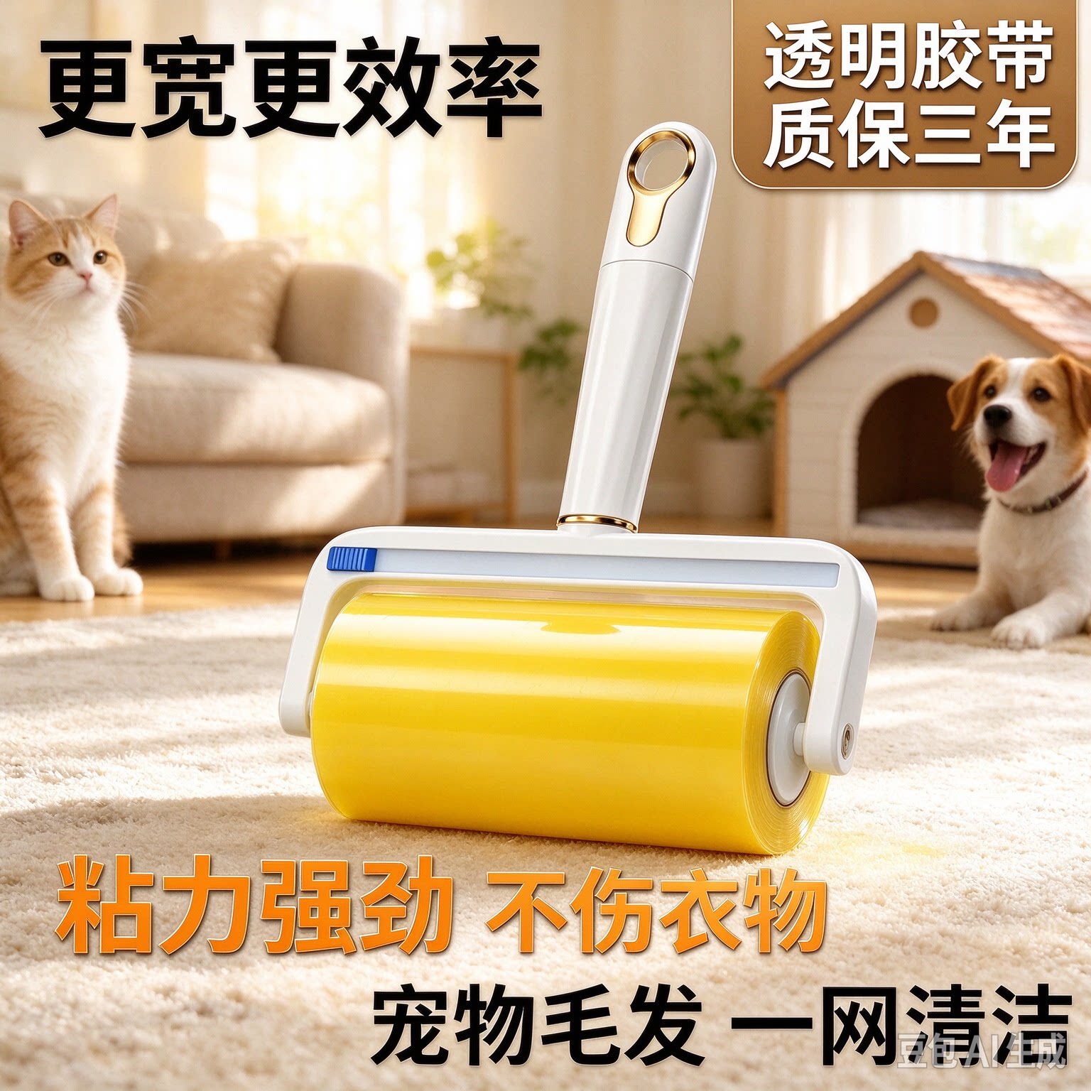 粘毛器滚筒反卷胶带家用滚刷床上衣服头发碎屑清理粘毛清洁滚筒yz