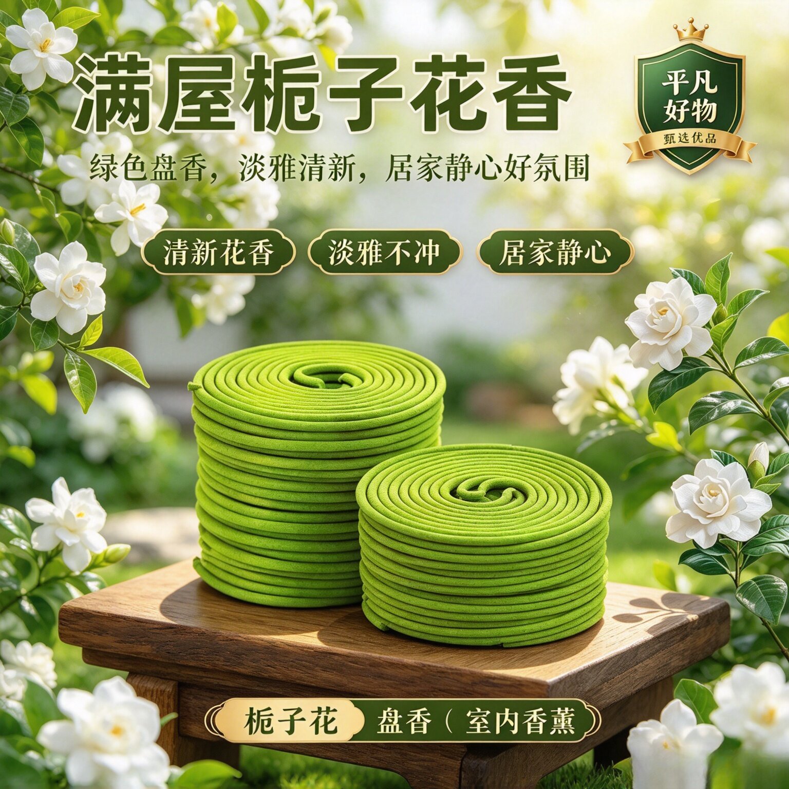 【120盘送香炉】天然栀子花香薰檀香家用盘香室内持久留香熏香JL