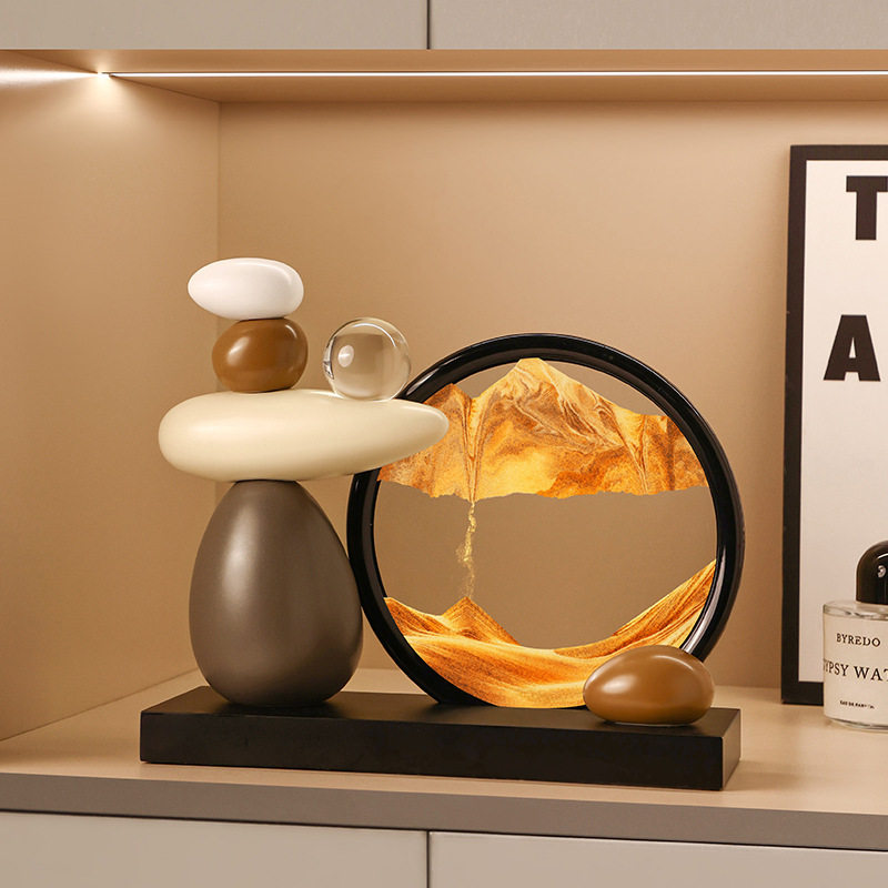 轻奢高档时来运转流沙画客厅玄关电视柜酒柜创意装饰摆件乔迁送礼,家居饰品,装饰摆件,淘宝优惠券,粉丝福利购,淘宝优惠卷