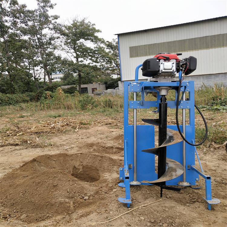 脚踩弹簧式打树坑机手推式大棚植树立杆打洞机公路围栏钻孔