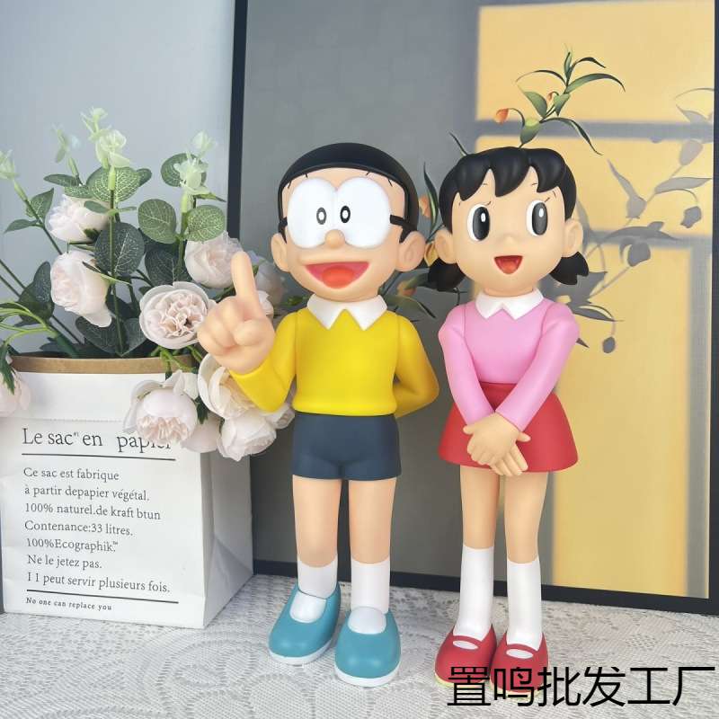 大号经典动漫卡通公仔哆啦梦机器猫叮当猫桌面摆件胖虎静香大