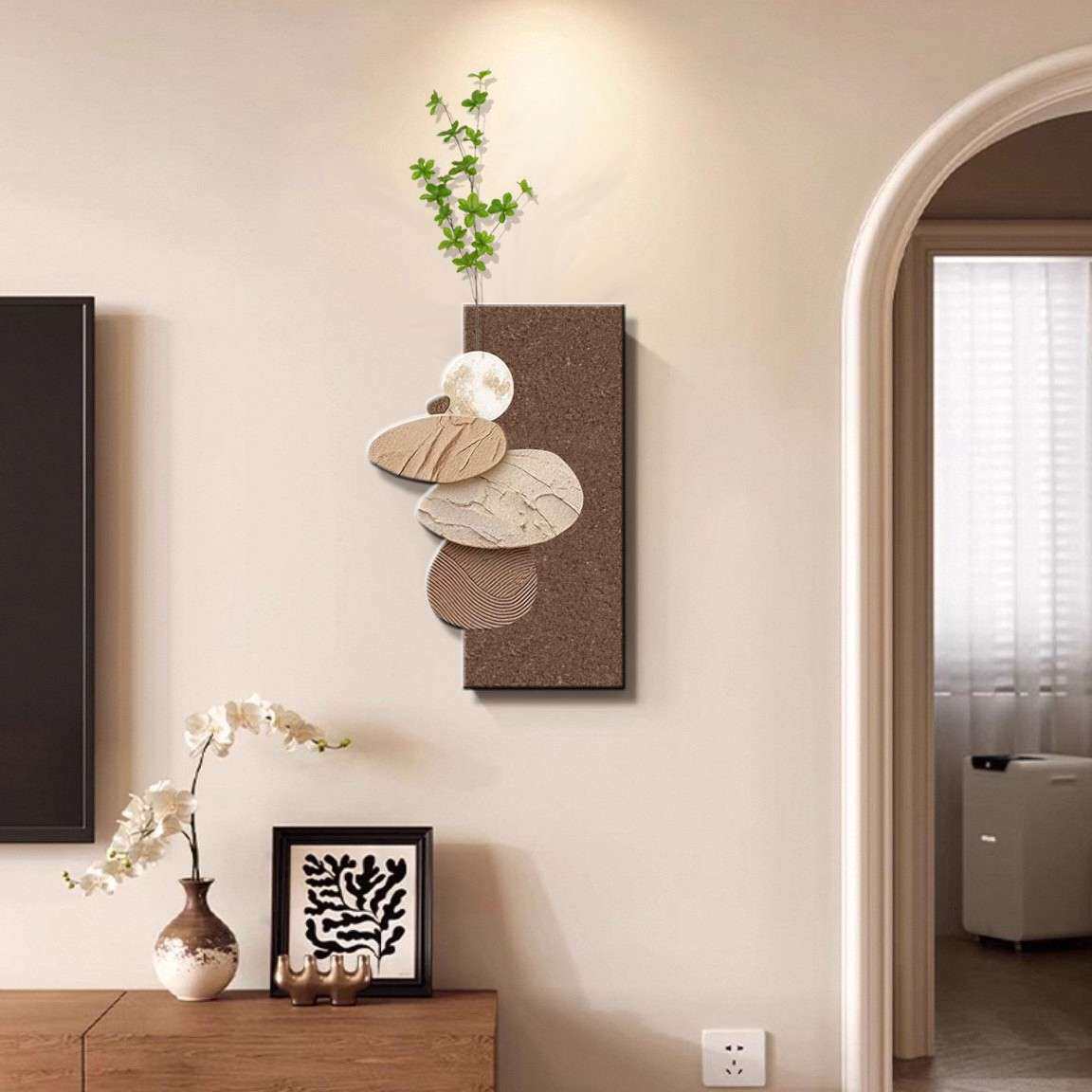 CS-007石来运转客厅电视背景挂画餐厅餐桌玄关墙上装饰品挂件