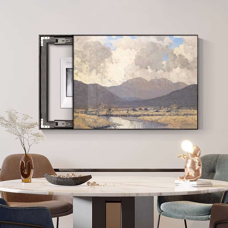 北欧电表箱装饰画免打孔现代简约客厅配电箱遮挡风景挂画餐厅轻奢