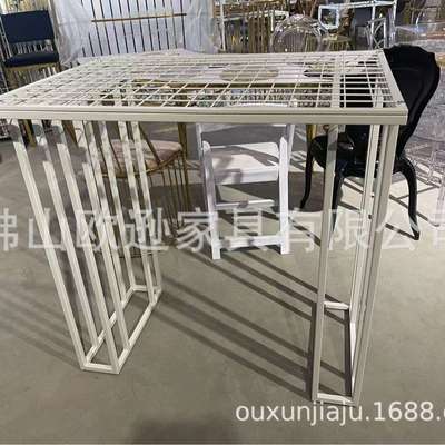 跨境婚庆道具金色电镀方框长方体花架路引wedding centerpiece