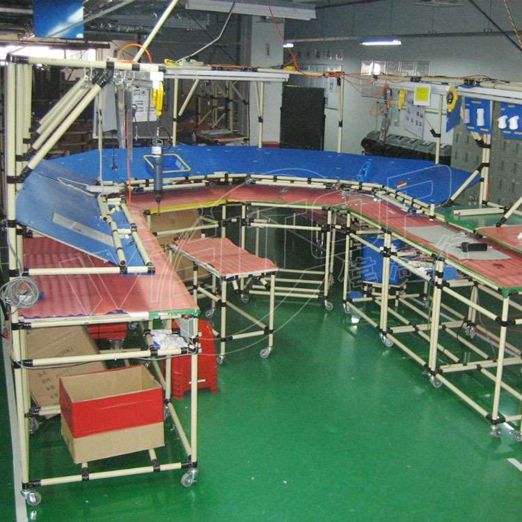 伟涛行精益线棒电子线 U型倍速链组装台双边带灯精益管工作台