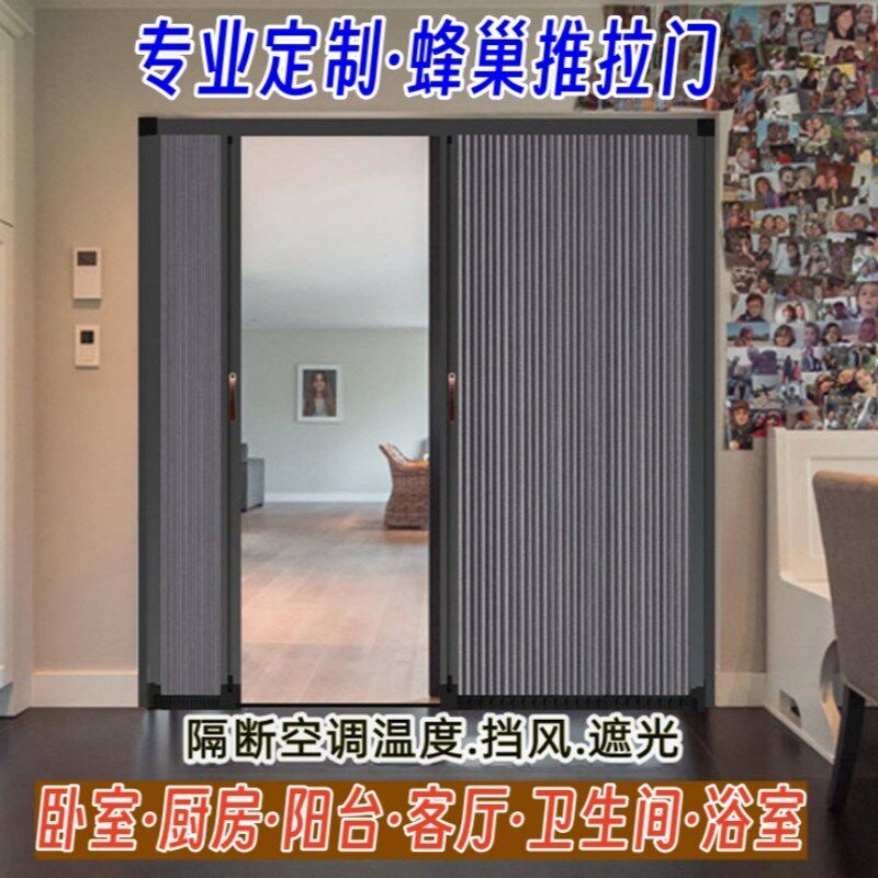 折叠门阳台e隔断门卫生间厨房推拉门衣柜门无轨折叠推拉蜂巢移门图片