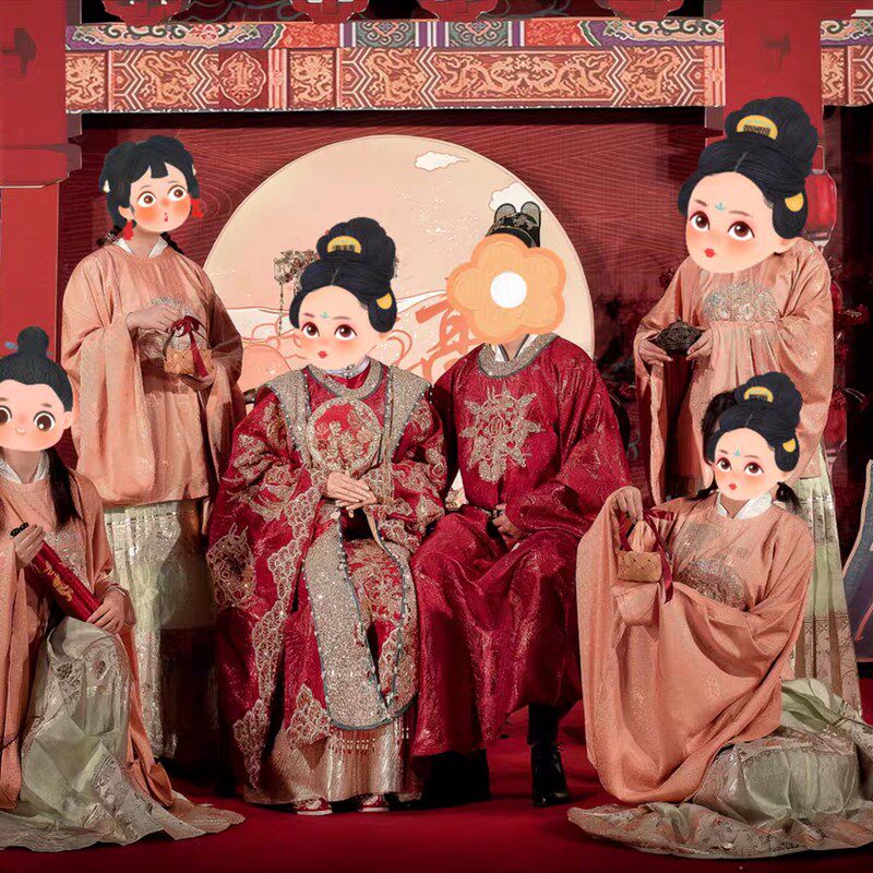 伴娘服出租兰若庭如约圆领袍织金马面大襟明制中式婚Y礼宽松古装