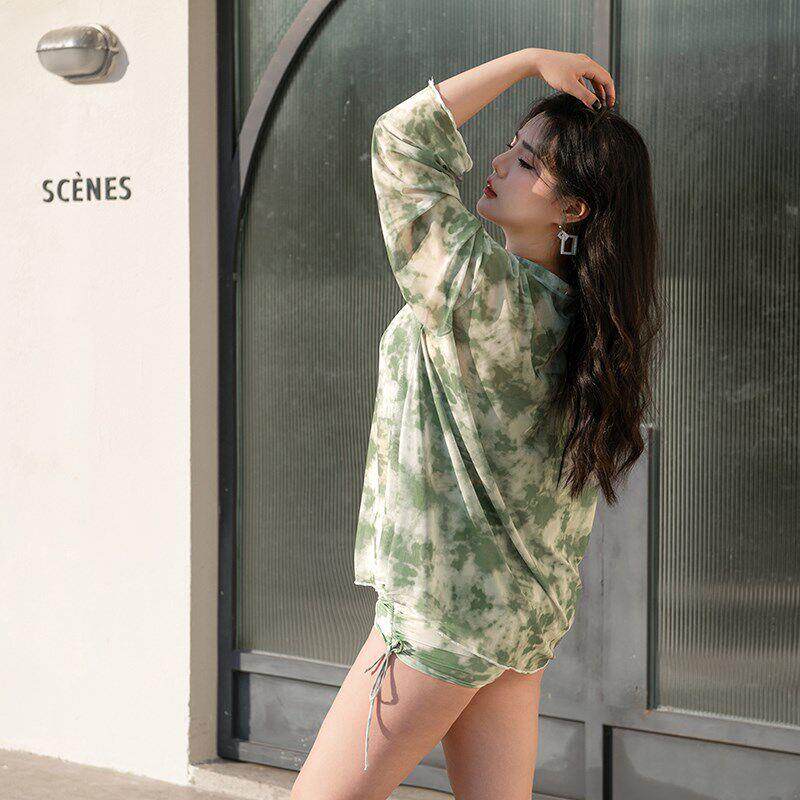 版保守加大码分体套韩泳衣女Bg8tyY61微胖显瘦遮肚罩衫三泡温泉泳