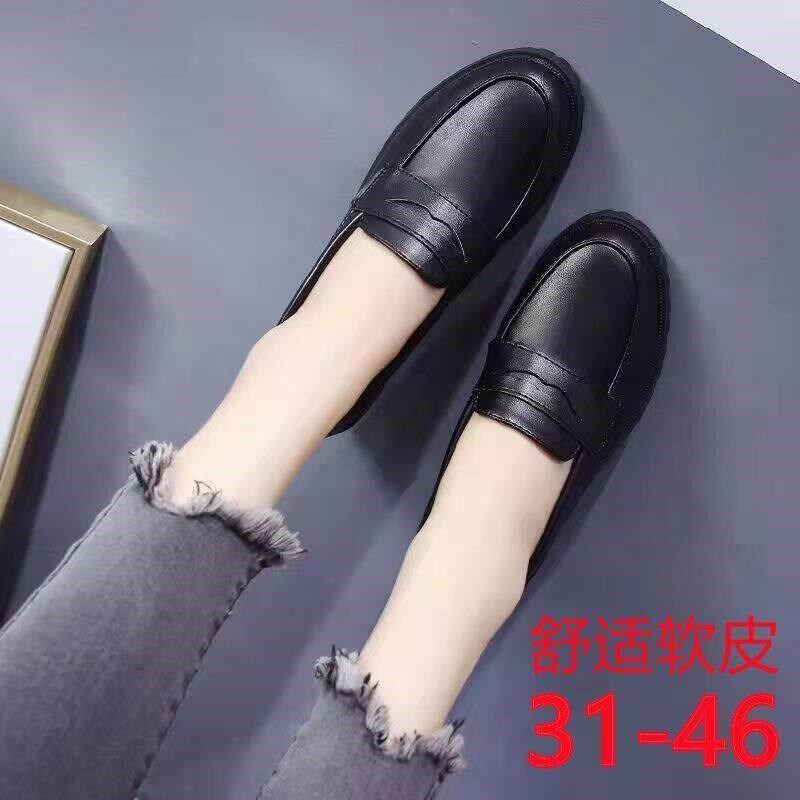 新品L3IgPeat一码英伦风小小皮鞋女秋款学生韩版百搭脚蹬单鞋大