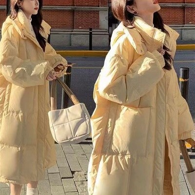 中戏羽绒棉c服女2025年新款冬季中长款加厚过膝韩系小个子棉衣棉