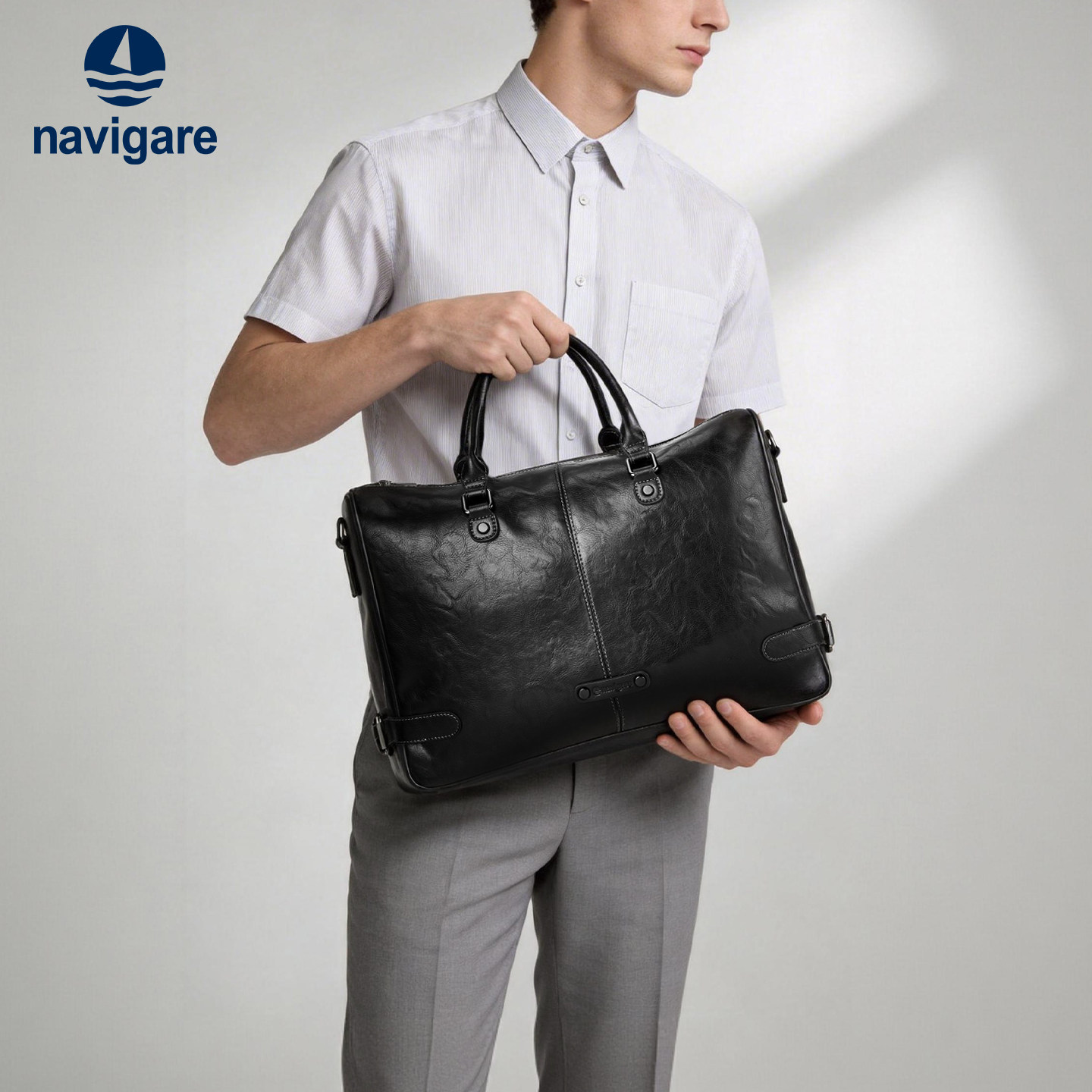 Navigare意大利小帆船2026新款男士皮质商务公文包手提包电脑包