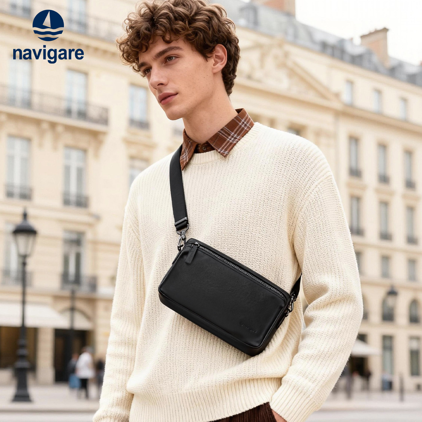 Navigare意大利小帆船真皮单肩包男通勤休闲随身小包斜挎包邮差包,箱包皮具/热销女包/男包,男士包袋,淘宝优惠券,粉丝福利购,淘宝优惠卷