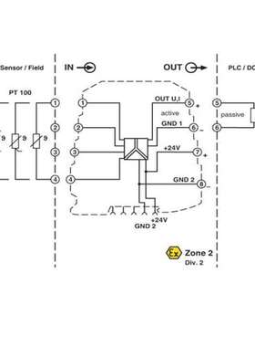 菲尼克斯热电阻测量变送器 - MINI MCR-SL-PT100-UI-NC - 2864273