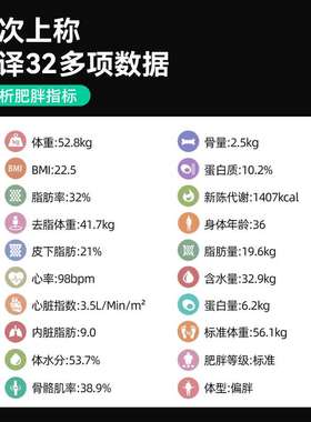 ICOMON/沃莱智能体脂秤电子秤体重人体电子秤高精度小型体重秤