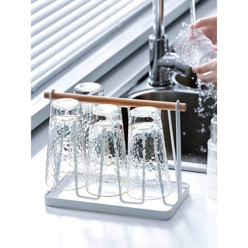 杯架倒挂杯子沥水架水杯架家用收纳玻璃杯置物架客厅茶杯挂架