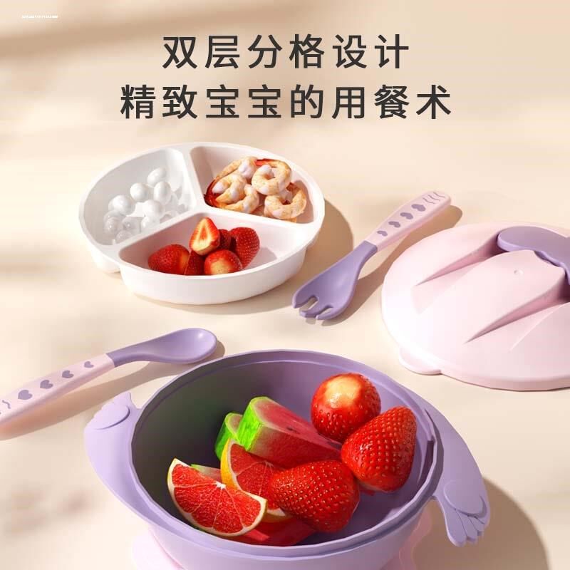 宝宝学吃饭训练勺子婴儿辅食小孩自主进食工具弯曲感温勺儿童餐具