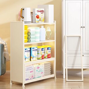 婴童用品置物架多功能喂养台家用奶粉柜落地小推车婴儿尿片收纳架