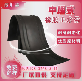 国标背膜式橡胶止水带651型中埋钢边式止水带外R贴式闸门P型止水