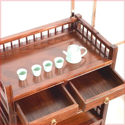 茶桌边柜侧柜新中式茶水柜茶台边柜实木茶叶柜多功能储物柜餐边柜