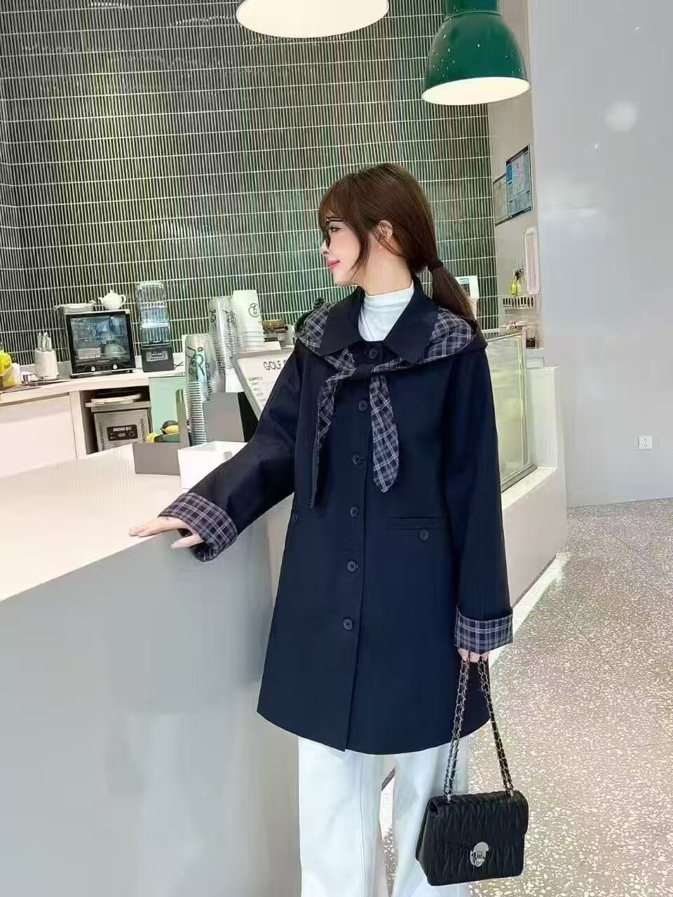 2025春季新款韩版宽松休闲百搭中长款风衣外套女设计感小个子上衣