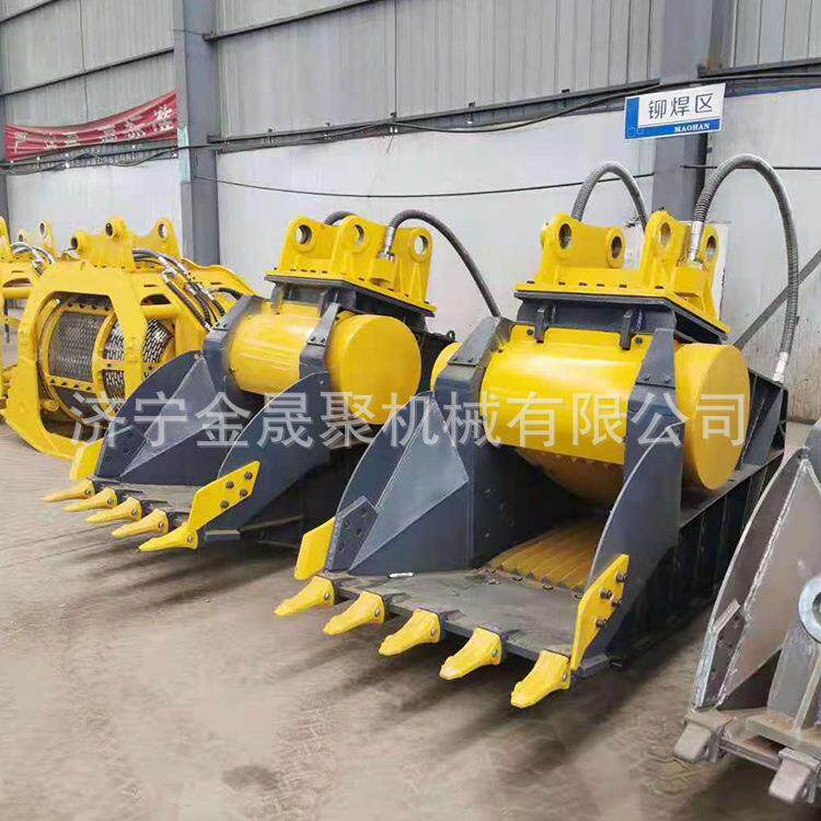 挖机液压粉碎斗水泥破碎斗挖机属具岩石挖斗粉碎筛分斗挖机破碎斗
