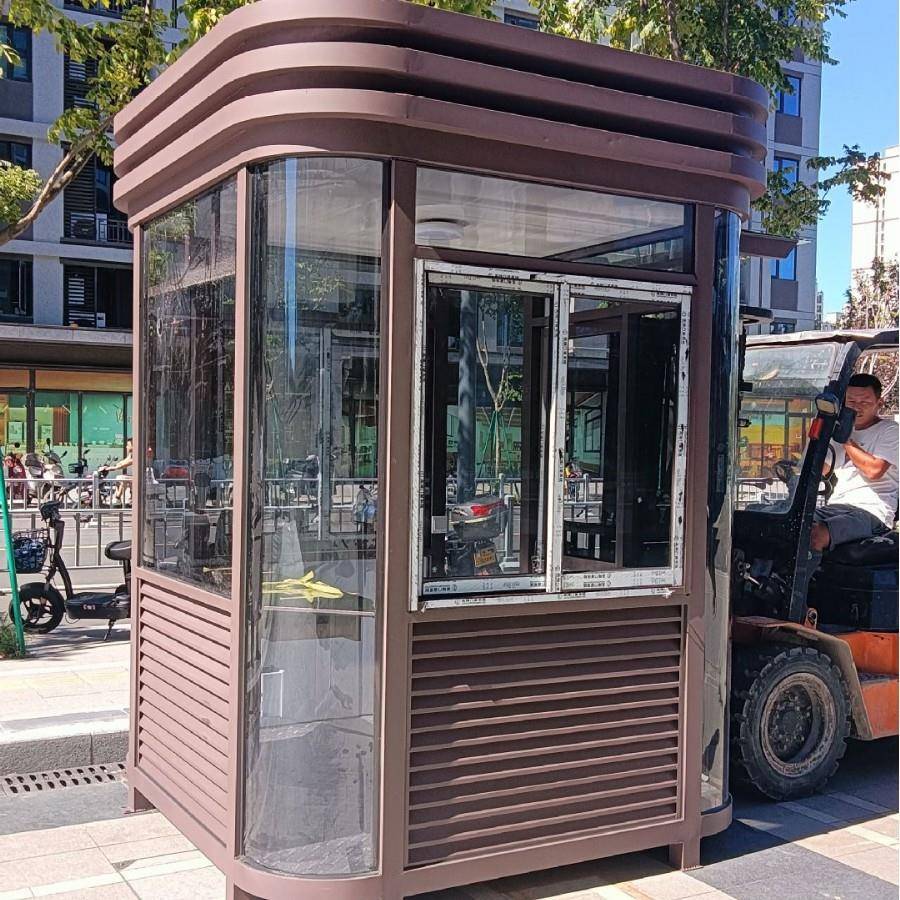 钢结构岗亭门卫亭企业厂区大门形象保安亭带空调保温环保烤漆岗亭