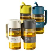 甄选日本LISSA自动开合油壶厨房玻璃家用油防漏酱油硼硅油500ML