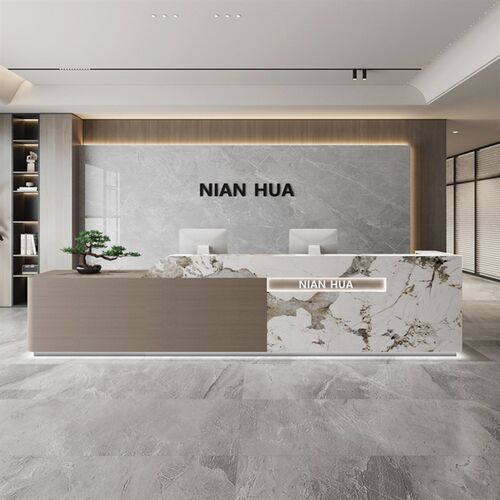 现代公司前台桌售楼部酒s店接待台培训中心烤漆收银台民宿商铺吧