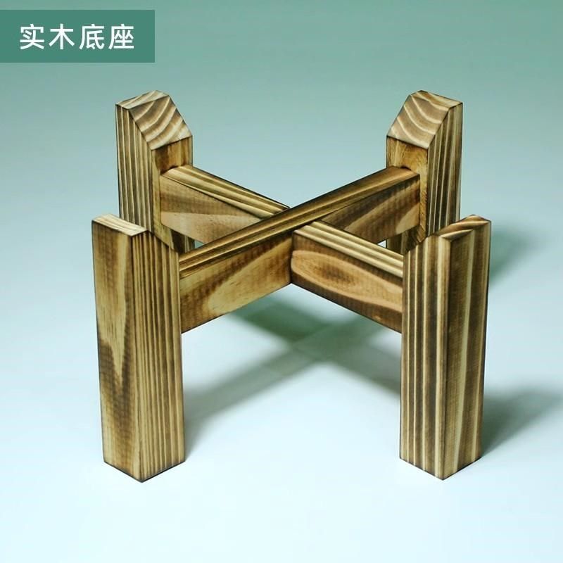 陶瓷鱼缸架子十字增高木架F底托置物架盆实木底座