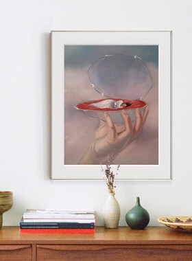 Peeji 梦现代小众挂画插画玄关 装饰画V沙发背景墙礼物