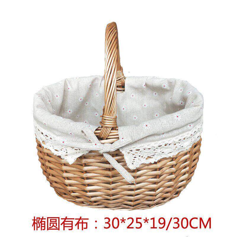 柳编小竹篮篮手提藤童0uRp5u8X编收纳篮你编织篮儿采摘野餐篮迷小