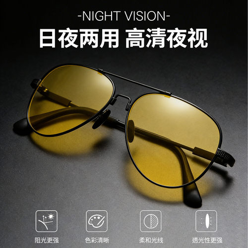 开车专用夜视增晰墨镜/夹片