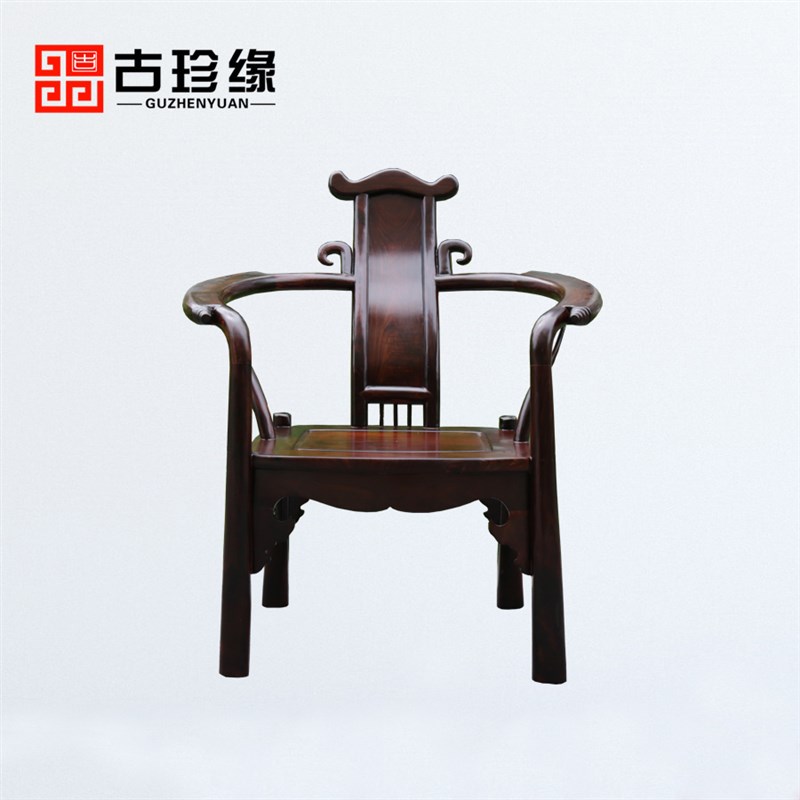 红木家具老挝大红酸枝圈椅单张y中式仿古交趾黄檀太师椅沙发椅茶