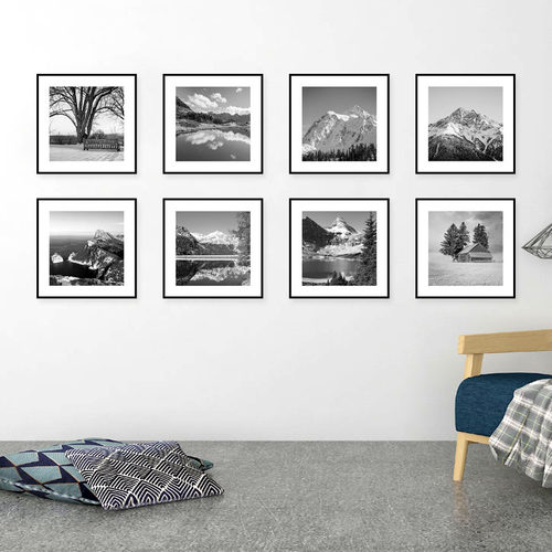 黑白艺术c现代简约装饰画风景办公室客厅沙发背景艺术挂画餐厅壁