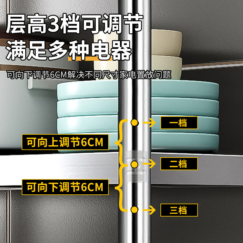 四层货架多层仓库家用厨房不锈钢架子简易阳台金属定制落地置物架