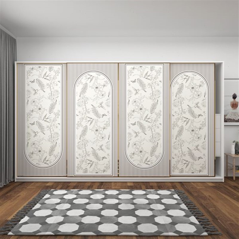 衣柜门贴纸推拉门玻璃门柜门自粘法式卧室高级改造翻新加厚不透底