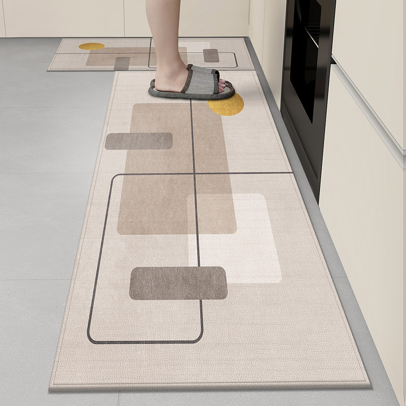厨房地垫高级感防滑防油可擦免洗地毯防水入户门垫进门口脚垫家用