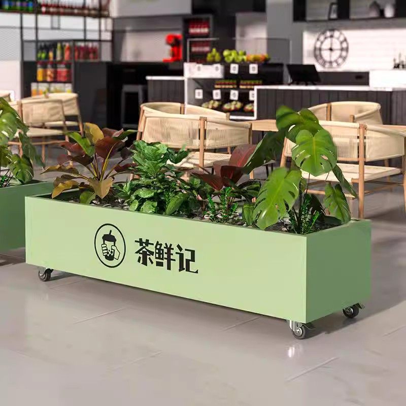 带滑轮花箱户外可移动种植箱露营风外摆隔断围栏铁艺花槽花盆定制