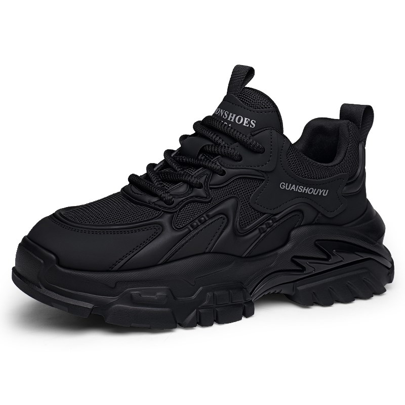 男鞋2024年新款透气潮流休闲跑步运动鞋子男士厚底百搭增高老爹鞋