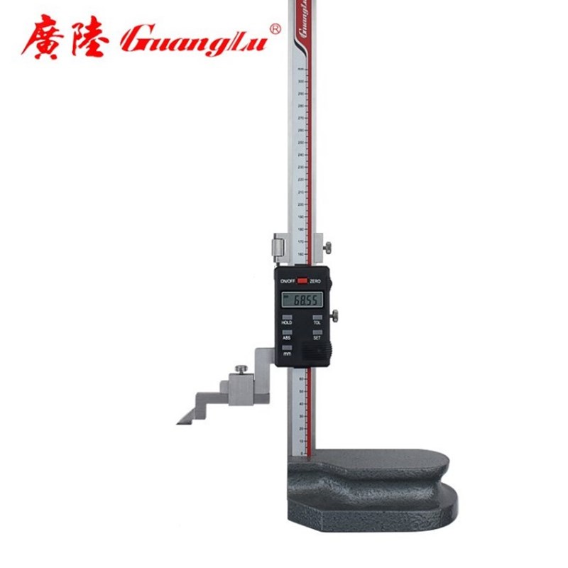 正品广陆数显高度尺0-200-300-500-600-1000mm 电子高度游标卡尺