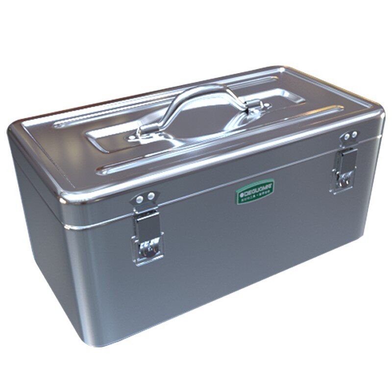 德国美耐特不锈钢工具箱手提式车载收纳盒锁扣家用维修铁皮加大号