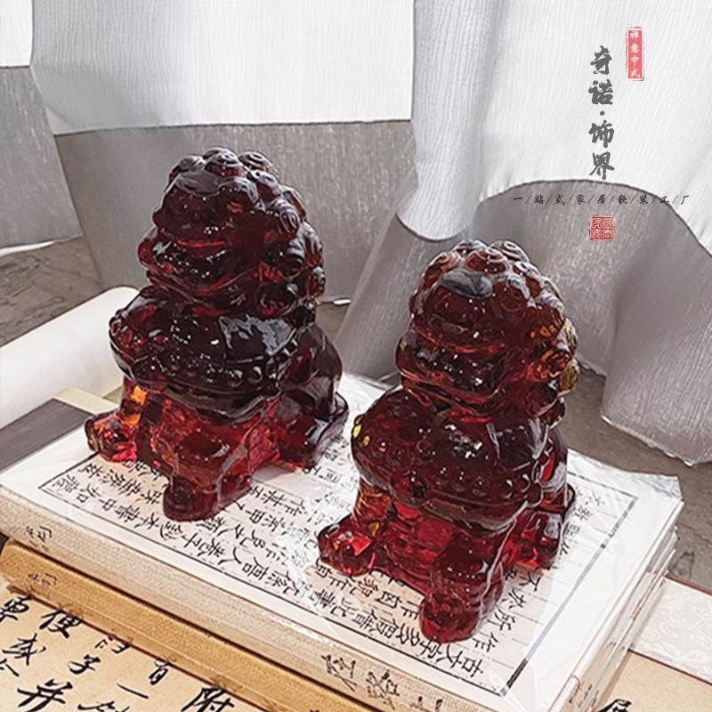 新中式样板房间摆件售楼处会所书房书桌全案组合字画套装笔架卷轴