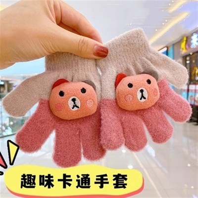 女宝宝手套秋冬季婴幼儿1一3岁一两三男宝冬天保暖小孩小童分五指