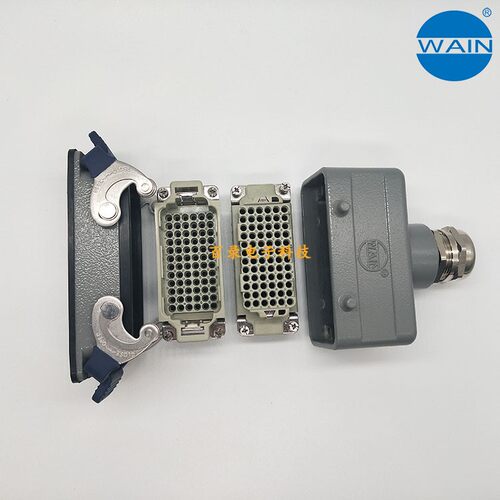 WAIN唯恩重载连接器72针双扣开孔底座上壳顶出HDD-072M/F哈丁浩亭