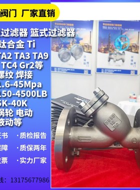 钛合金Y型过滤器 钛材 纯钛法兰篮式过滤器TA2  ZTA1 ZTA2 ZTC4